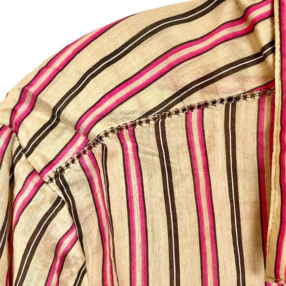 Tommy Bahama Womens Striped Button-Up Shirt Size 8 Cotton & Silk Blend EUC - Picture 6 of 16